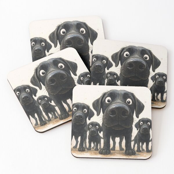 Item preview, Gorgeous Black Labrador Dog Family ' `THe PuPS ' BY SHiRLeY MacARTHuR designed and sold by Shirley MacArthur Art.
