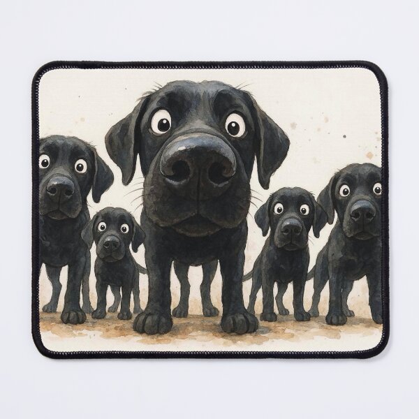 Item preview, Gorgeous Black Labrador Dog Family ' `THe PuPS ' BY SHiRLeY MacARTHuR designed and sold by Shirley MacArthur Art.