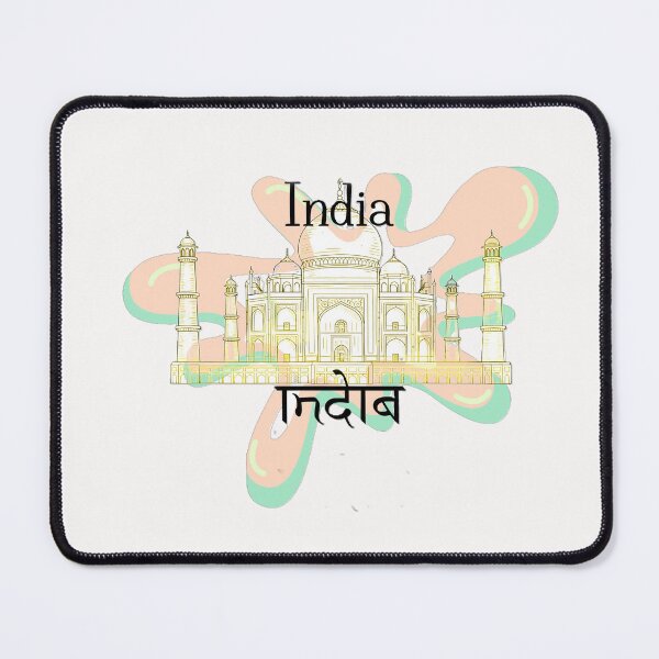 Item preview, Hand-Drawn Taj Mahal Art | Ancient India Script Design | Unique Travel Gift designed and sold by Soft Strength Studio.