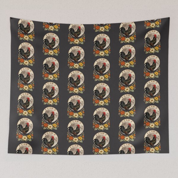 Item preview, F-CAW-F Rooster Chicken Boho Flowers Cottagecore Vintage designed and sold by SunfullyYours.