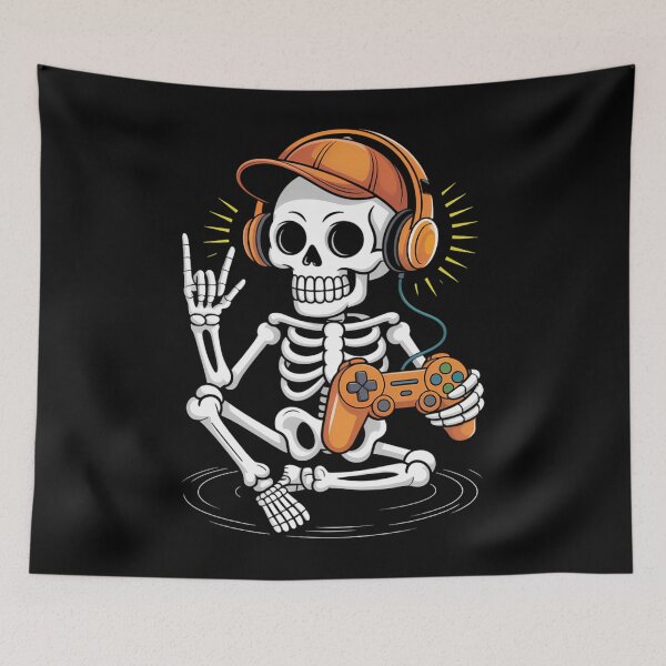 Item preview, Halloween Skeleton Gamer Video Gaming designed and sold by brynatshop.