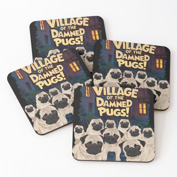 Item preview, Village of the damned Pugs Halloween designed and sold by CoolCrazyQuirky.