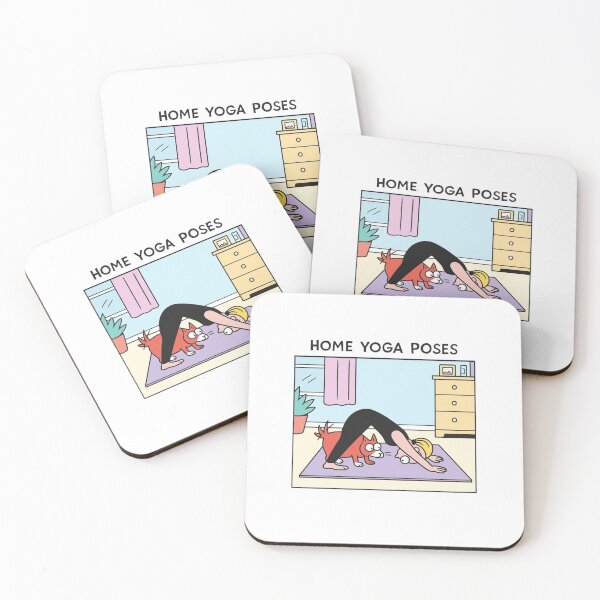 Item preview, Funny Home Yoga Poses | Cat and Dog Downward Dog designed and sold by Colorful-Garden.