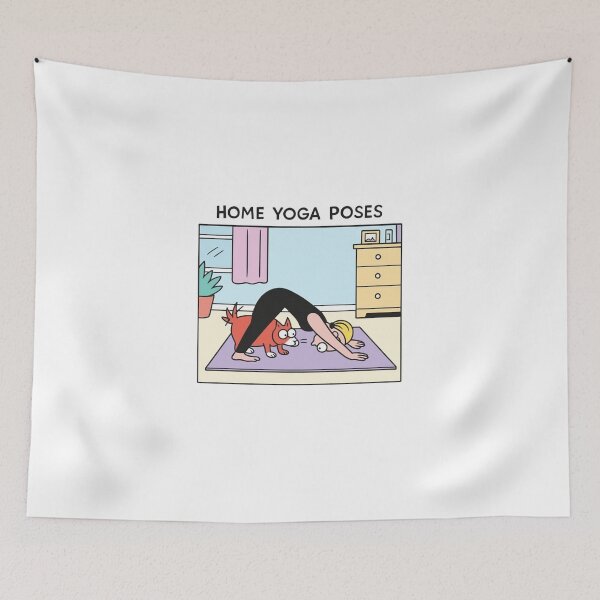 Item preview, Funny Home Yoga Poses | Cat and Dog Downward Dog designed and sold by Colorful-Garden.