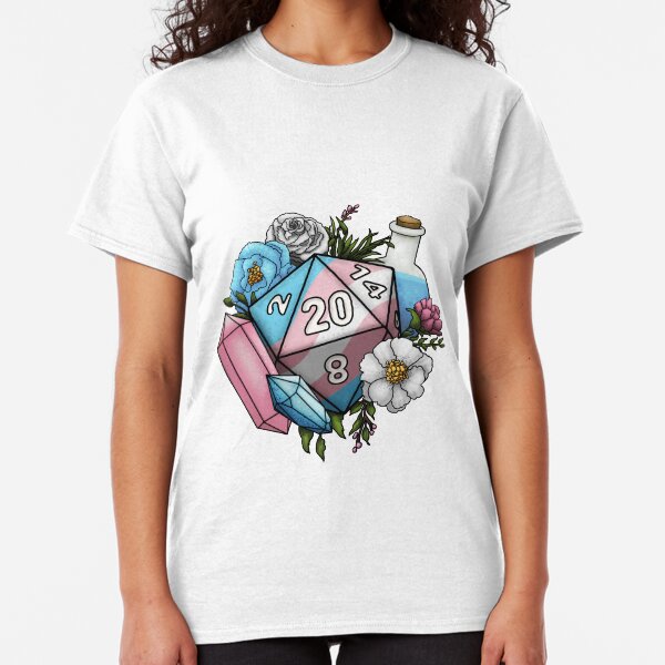 Pride Transgender D20 Tabletop RPG Gaming Dice Classic T-Shirt