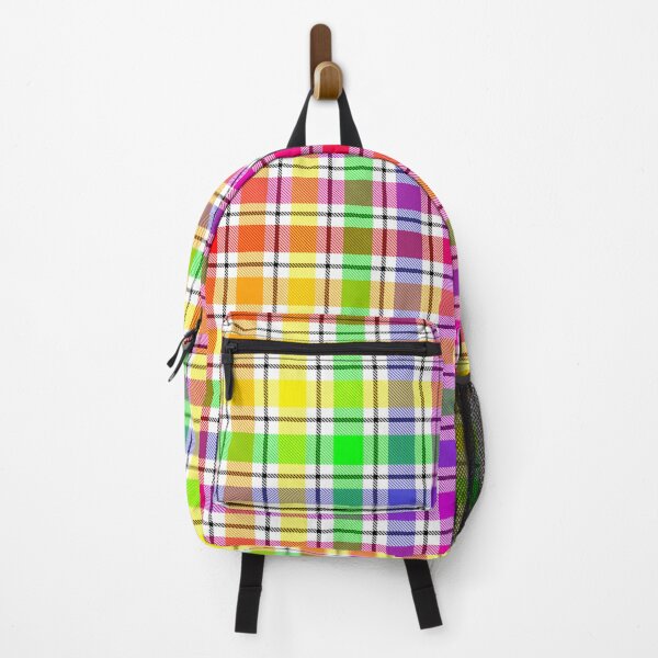 Item preview, Rainbow Colorful Light Spectrum Flannel Plaid - White designed and sold by PatternTitan.