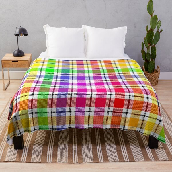 Item preview, Rainbow Colorful Light Spectrum Flannel Plaid - White designed and sold by PatternTitan.