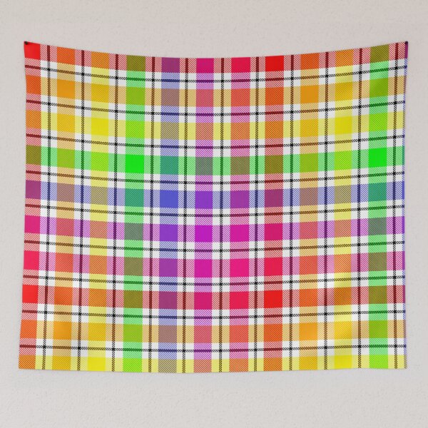 Item preview, Rainbow Colorful Light Spectrum Flannel Plaid - White  designed and sold by PatternTitan.