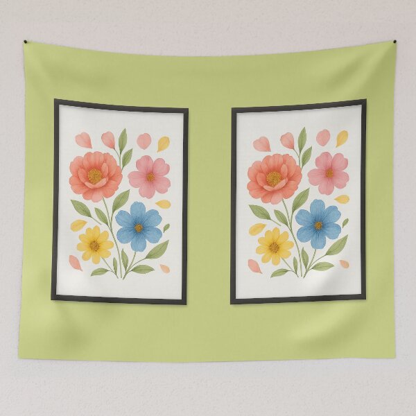 Item preview, Composition of flowers with stem and additional petals ina  frame. designed and sold by AJTees99.
