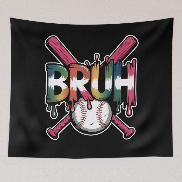 Item preview, Bruh Baseball Funny Meme Retro Dripping Colorful Graphic designed and sold by DIT-Artis.