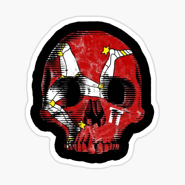 Isle Of Man Manx Flag Skull Road Races 3 Legs Of Man Triskelion Sticker