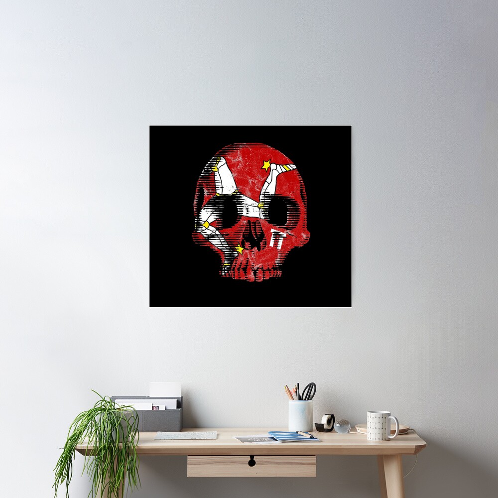 Isle Of Man Manx Flag Skull TT Racing 3 Legs Of Man Triskelion Poster