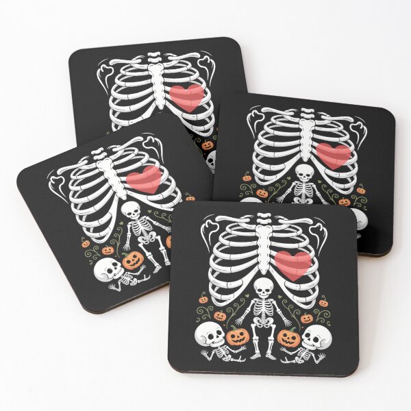 Item preview, Pregnant Skeleton Twin Pregnancy Halloween Baby Announcement designed and sold by brynatshop.