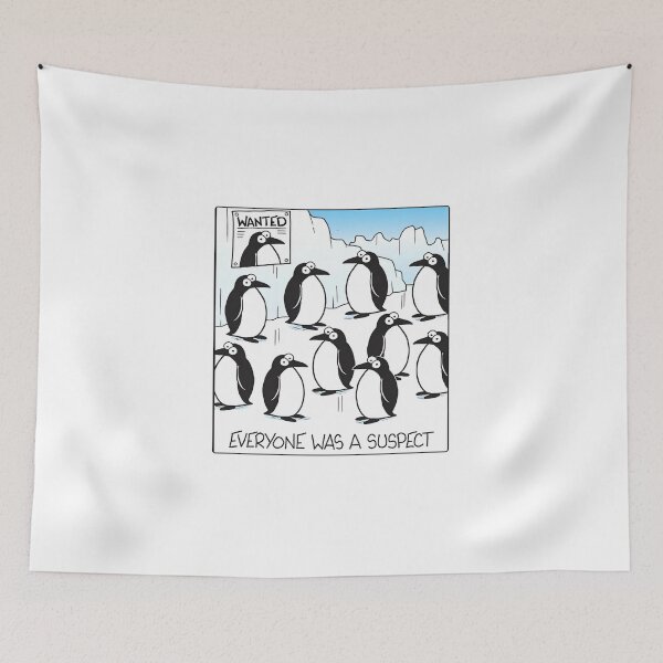 Item preview, Funny Penguin Suspects | Everyone Was a Suspect Comic designed and sold by Colorful-Garden.
