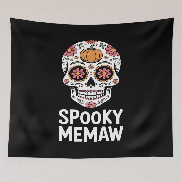 Item preview, Memaw Halloween Spooky Skeleton Floral Pumpkin Women designed and sold by ticlitule.