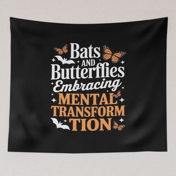 Item preview, Mental Health Bats And Butterflies Halloween designed and sold by ticlitule.