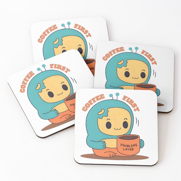Item preview, Coffee First… Problems Later – Cute Cartoon Doodle designed and sold by LOLmoods.