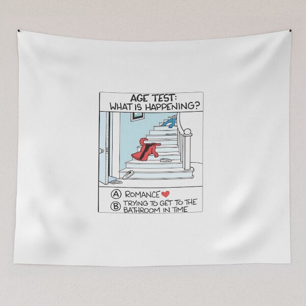 Item preview, Age Test: Romance vs. Bathroom | Funny Comic designed and sold by Colorful-Garden.