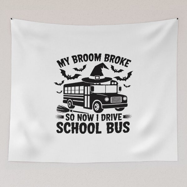 Item preview, My Broom Broke So Now I Drive A School Bus Halloween Driver designed and sold by BiellaSar.