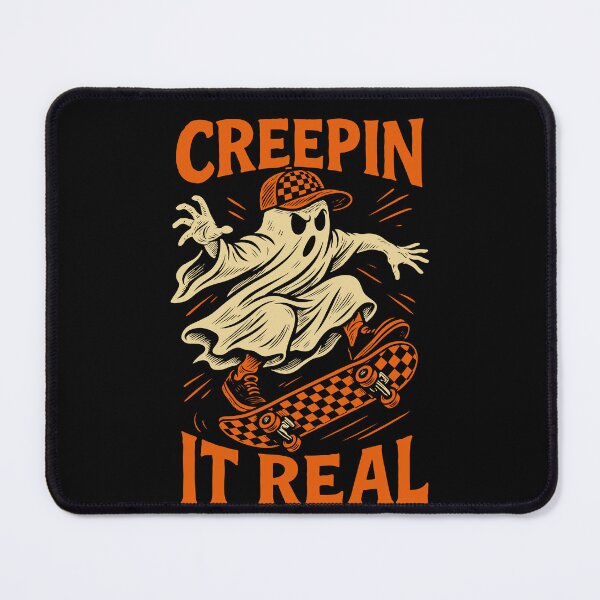 Item preview, Creepin It Real Ghost Skateboard Halloween designed and sold by LuminOrb.