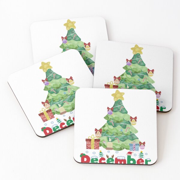 Item preview, Árbol de Navidad de diciembre | Bonito diseño navideño de acuarela designed and sold by Ramya designs .