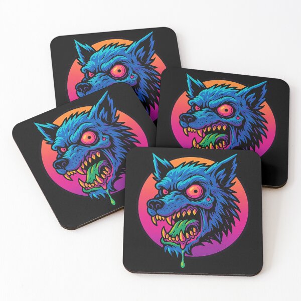 Item preview, Neon Werewolf – Creepy Retro 80s Horror Wolf Head Art designed and sold by HOX29.