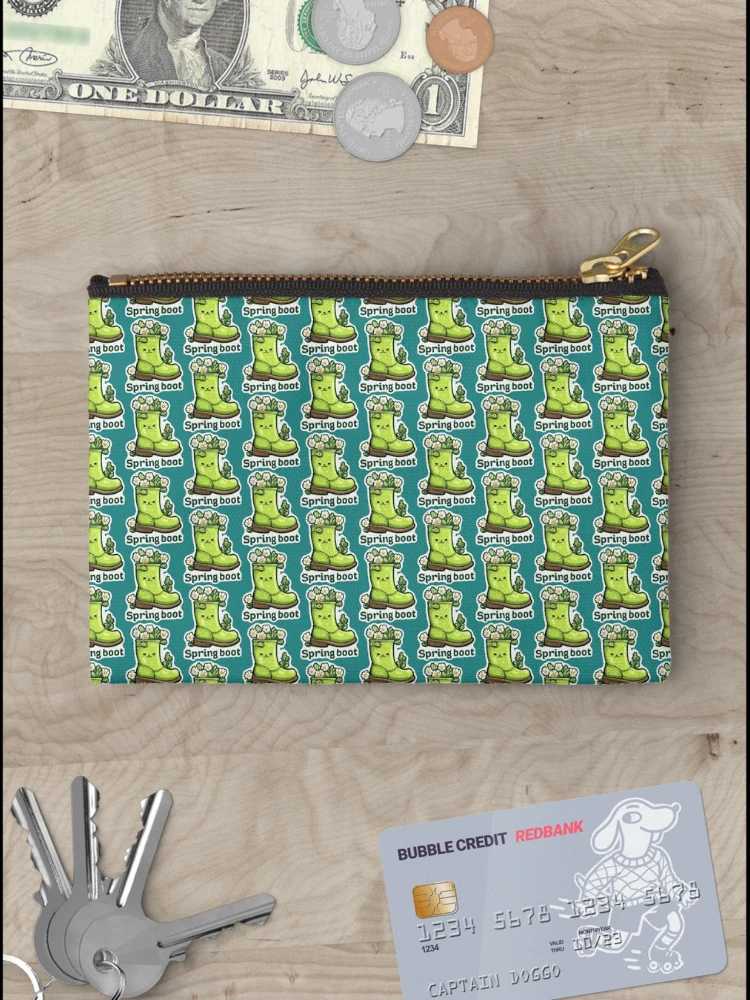 Thumbnail 3 of 4, Zipper Pouch, Spring Boot Funny Sticker – Java Framework Pun Design designed and sold by mliotard.