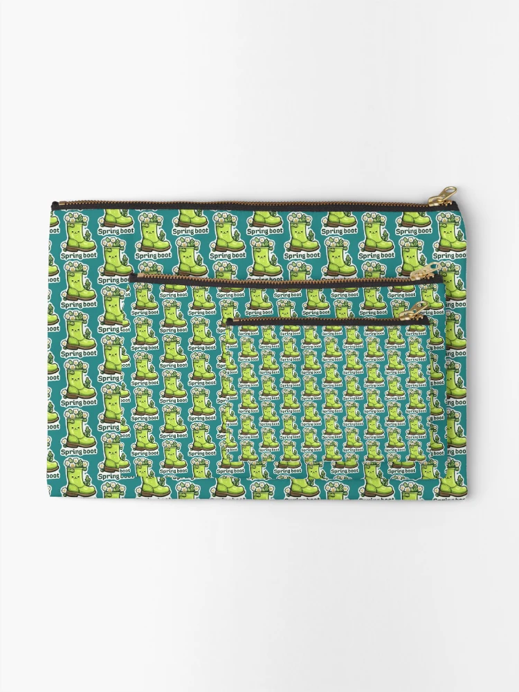Thumbnail 2 of 4, Zipper Pouch, Spring Boot Funny Sticker – Java Framework Pun Design designed and sold by mliotard.
