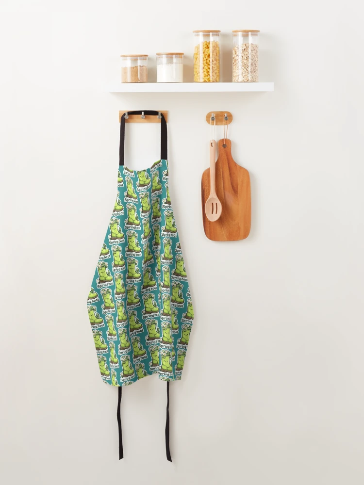 Thumbnail 4 of 6, Apron, Spring Boot Funny Sticker – Java Framework Pun Design designed and sold by mliotard.