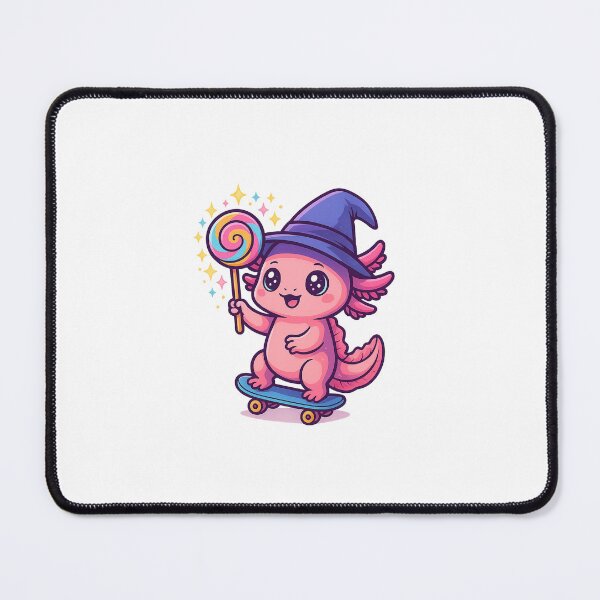 Item preview, Wizard Axolotl on Skateboard – Cute Magic Candy Style designed and sold by GeraldinezHart.