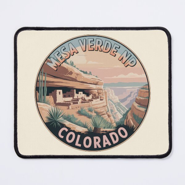 Item preview, Mesa Verde Retro Sunset Badge – Colorado National Park Sticker designed and sold by Horizon Tales.