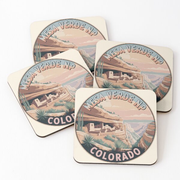Item preview,  Mesa Verde Retro Sunset Badge – Colorado National Park Sticker designed and sold by Horizon Tales.