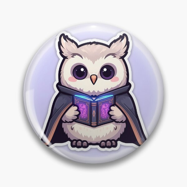 Item preview, Chubby Kawaii Owl Wizard | Cute Pastel Magic Spell Book Art designed and sold by PawxelArt.