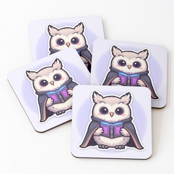 Item preview, Chubby Kawaii Owl Wizard | Cute Pastel Magic Spell Book Art designed and sold by PawxelArt.