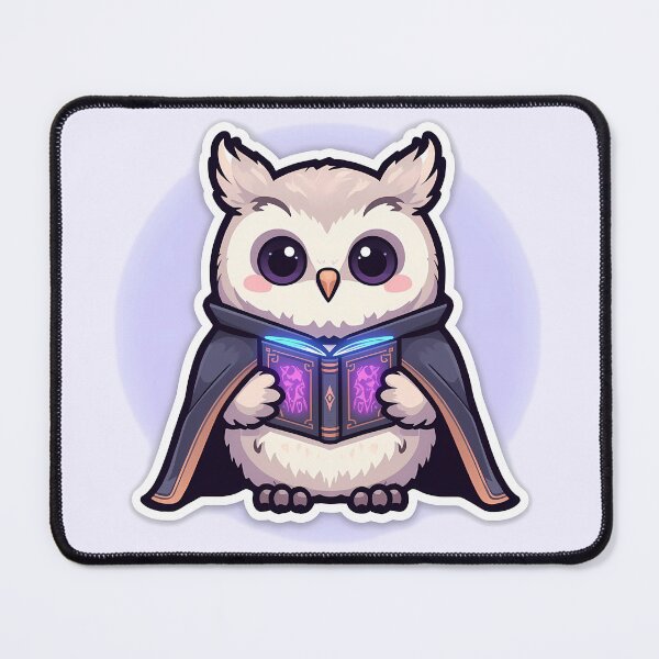 Item preview, Chubby Kawaii Owl Wizard | Cute Pastel Magic Spell Book Art designed and sold by PawxelArt.