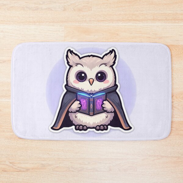 Item preview, Chubby Kawaii Owl Wizard | Cute Pastel Magic Spell Book Art designed and sold by PawxelArt.