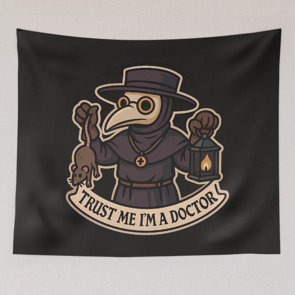 Item preview, Plague Doctor - Trust Me I'm Doctor designed and sold by Funny Vintage Stickers And T-Shirts.
