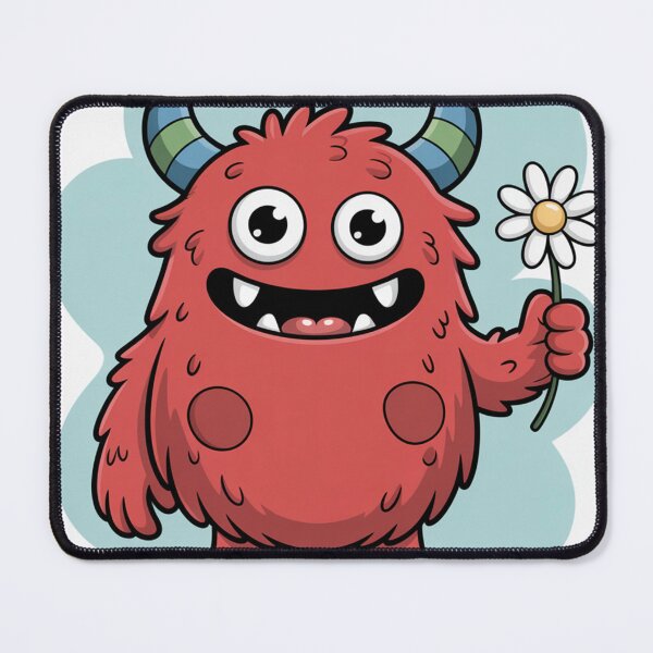 Item preview, Cute Red Monster with Flower designed and sold by MegaloGallagher.