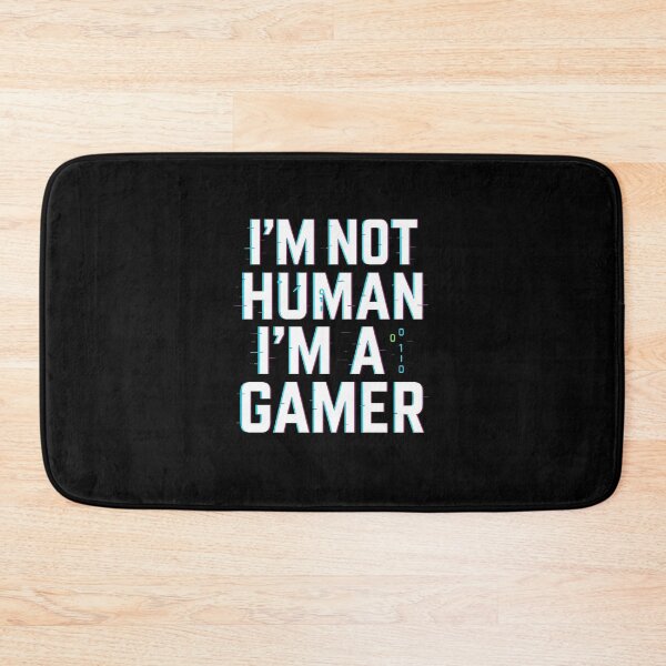 Item preview, I’m Not Human I’m a Gamer – Cyberpunk Glitch Neon Typography designed and sold by DeluluDealer.