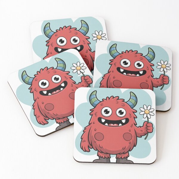 Item preview, Cute Red Monster with Flower designed and sold by MegaloGallagher.