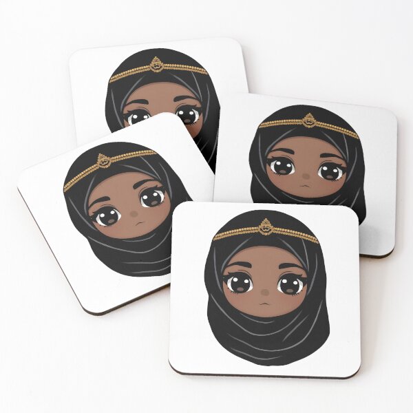 Item preview, Kawaii Black Girl – Cute Afrocentric Headscarf & Gold Accessory Design designed and sold by OsasChild.