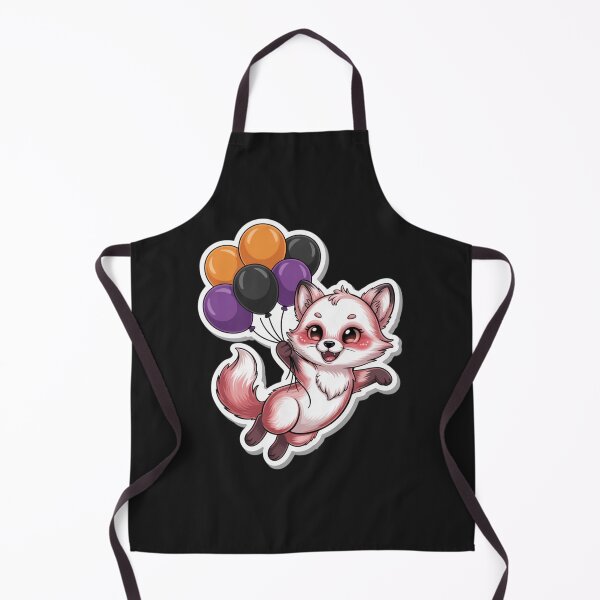 Item preview, Ghost Fox with Balloons – Cute Chibi Halloween Fox Floating with Spooky Balloons designed and sold by ColorSplash123.