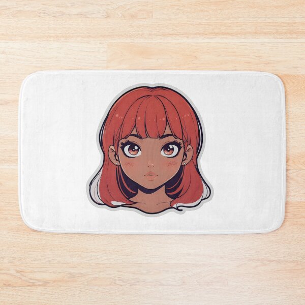 Item preview, Kawaii Anime Black Girl with Red Hair and Bangs designed and sold by OsasChild.