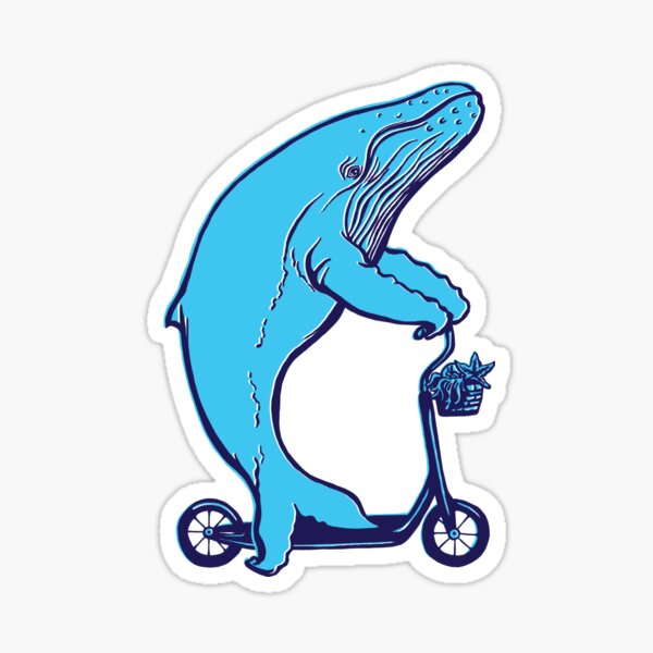 Baleine en trottinette Sticker