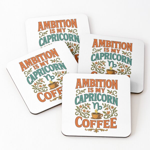 Item preview, Capricorn "Ambition Is My Coffee" Art Nouveau T-Shirt | Motivational Zodiac Tee designed and sold by MySpiritTravels.