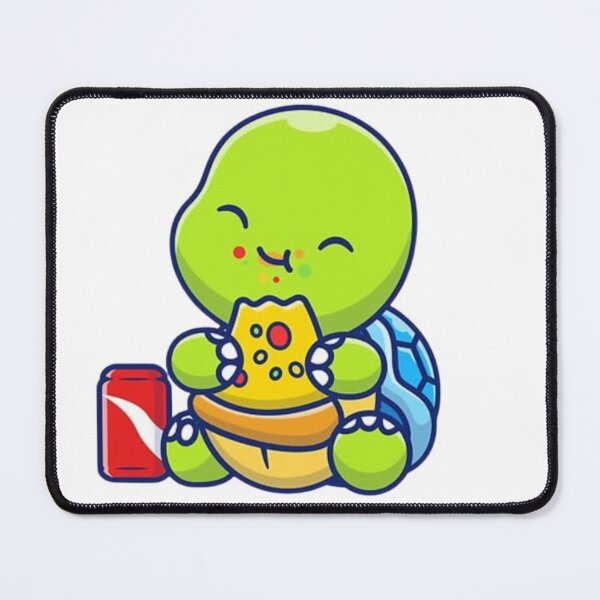 Item preview, turtle eating pizza  designed and sold by Pop Drop Shop .
