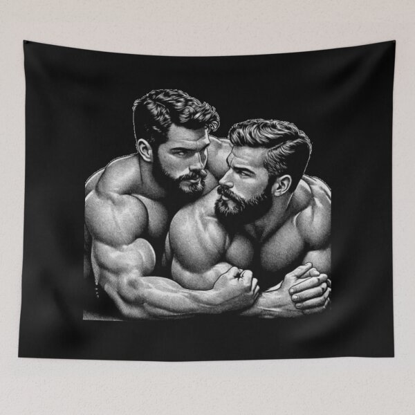 Item preview, 1940s San Francisco "Together" Gay Wrestlers Tom of Finland Tribute Gay Pride Graphic Design designed and sold by ItsAKinkThing.