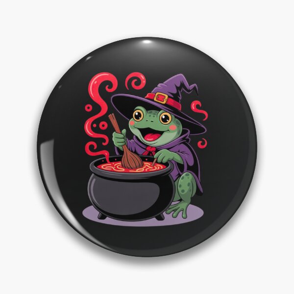 Item preview, Witch Frog Cooking Ramen – Cute Chibi Halloween Frog Stirring Magical Potion designed and sold by ColorSplash123.