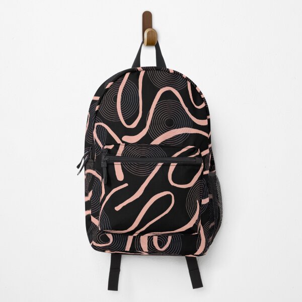 Item preview, Swirly Curly Lines Pattern – Gradient Circle Design on Dark Brown Background designed and sold by Cultradesign.