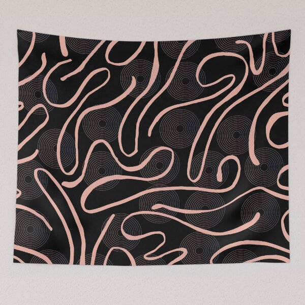 Item preview, Swirly Curly Lines Pattern – Gradient Circle Design on Dark Brown Background designed and sold by Cultradesign.